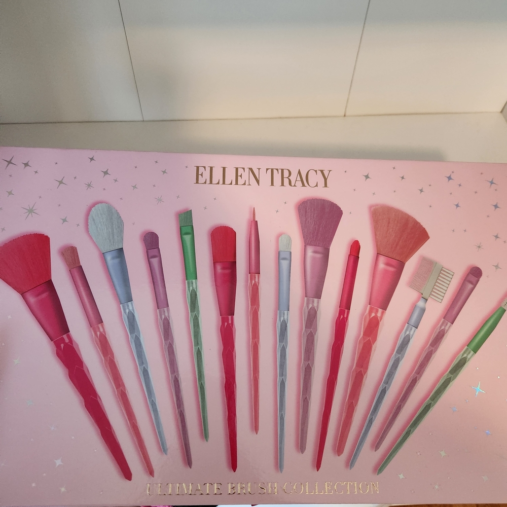 Ellen Tracy Pink and Blue Makeup Brush Set